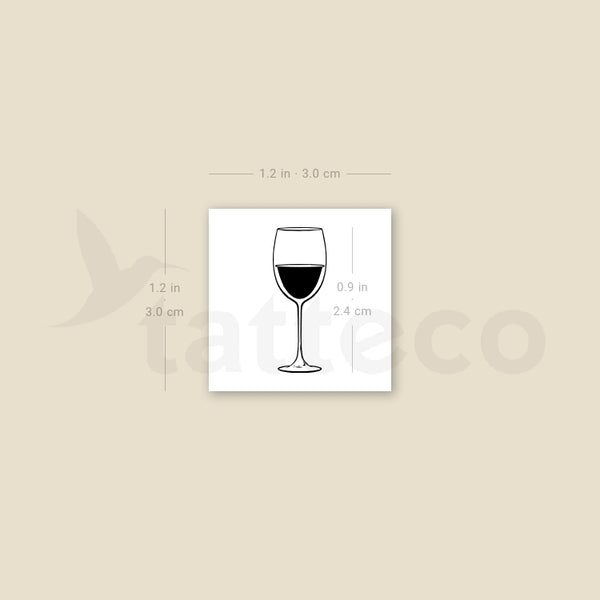 Wine Glass Temporary Tattoo - Set of 3