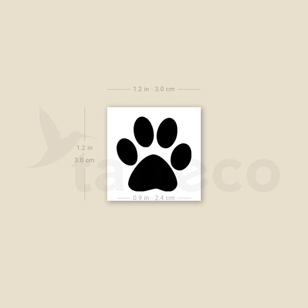 Dog Paw Print Temporary Tattoo - Set of 3