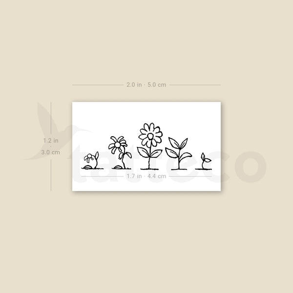 Life Of A Flower Temporary Tattoo - Set of 3