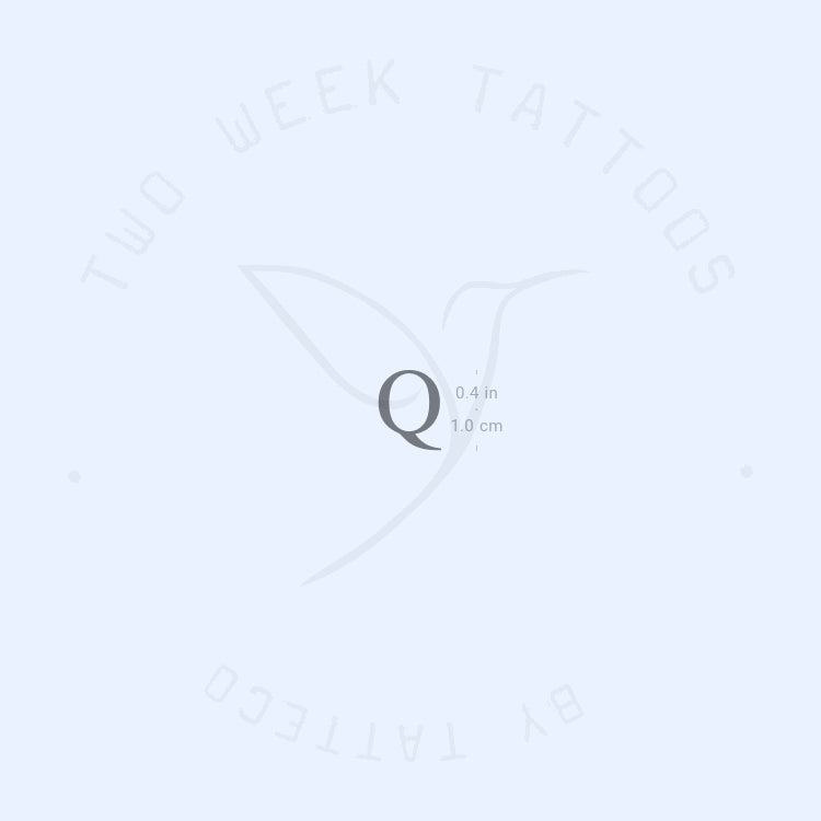 Q Serif Uppercase Semi-Permanent Tattoo - Set of 2