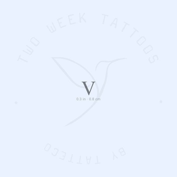 V Serif Uppercase Semi-Permanent Tattoo - Set of 2