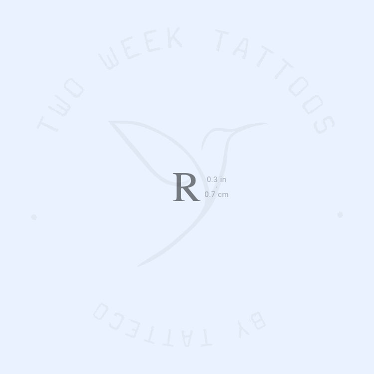 R Serif Uppercase Semi-Permanent Tattoo - Set of 2