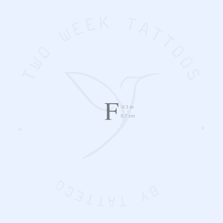 F Serif Uppercase Semi-Permanent Tattoo - Set of 2