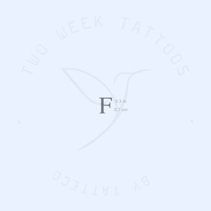 F Serif Uppercase Semi-Permanent Tattoo - Set of 2