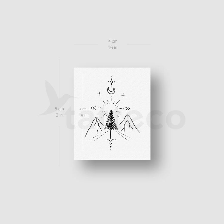 Mountain Tree Temporary Tattoo by Tukoi - Set of 3 – Tatteco